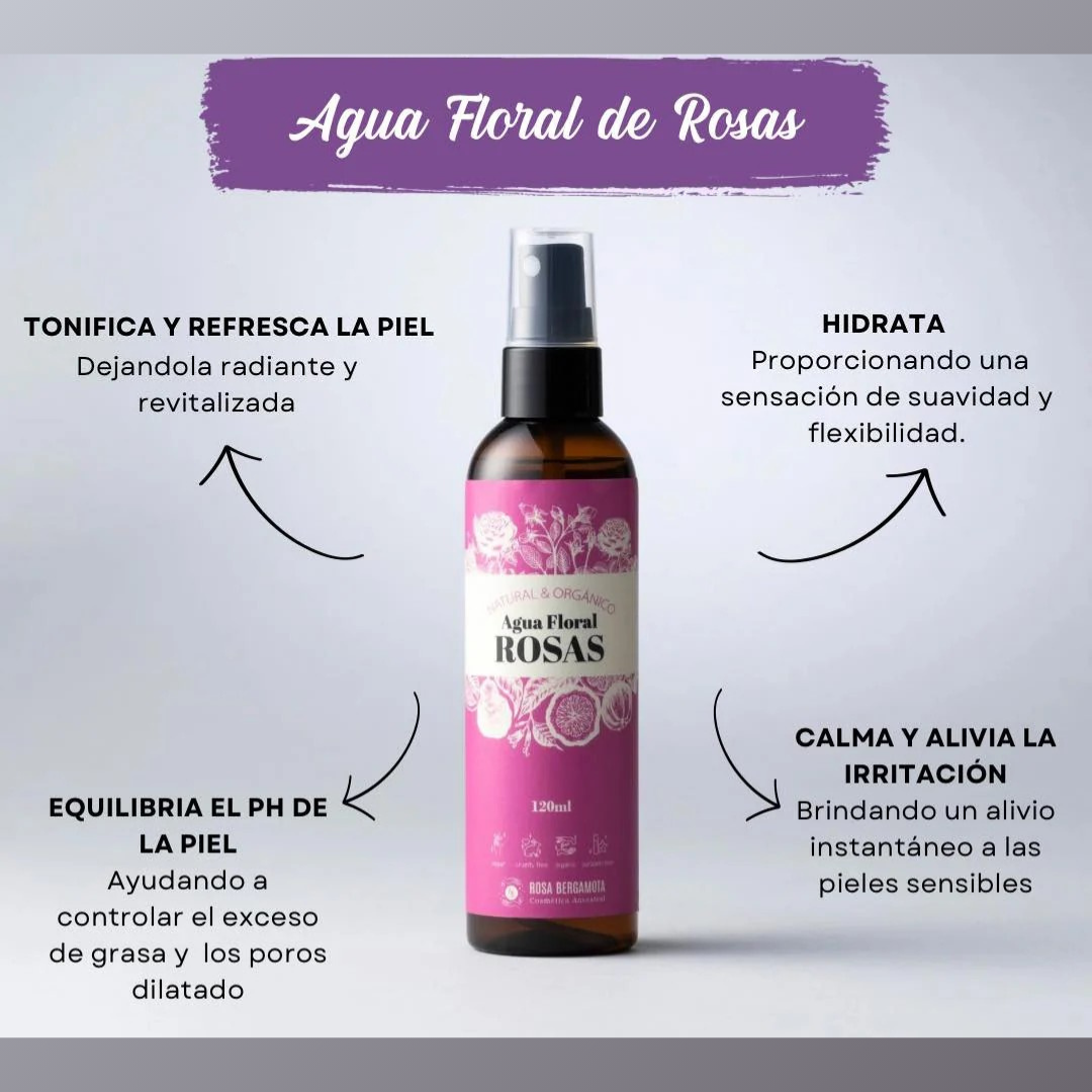 Agua de Rosas Orgánica 120ml
