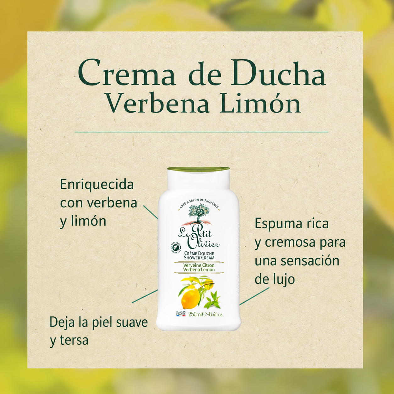 Crema de Ducha Extra Suave Verbena Limón – 250 ml