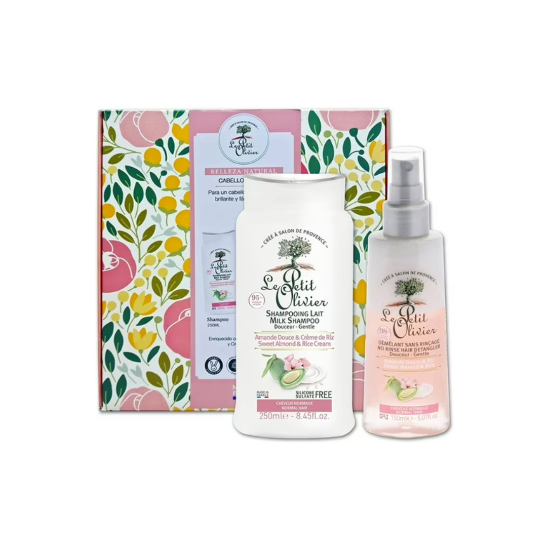 Set Almendra Shampoo y Spray desenredante Cabello Normal