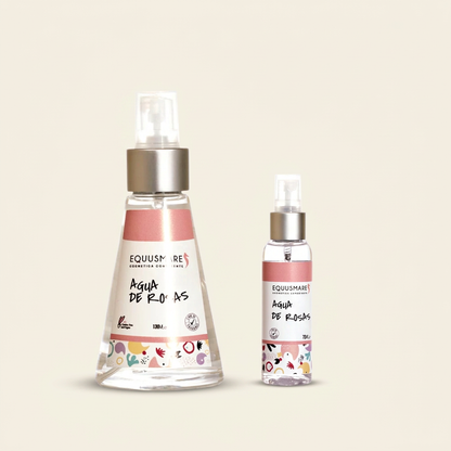 Agua de rosas Hidratante Facial con fondo marfil