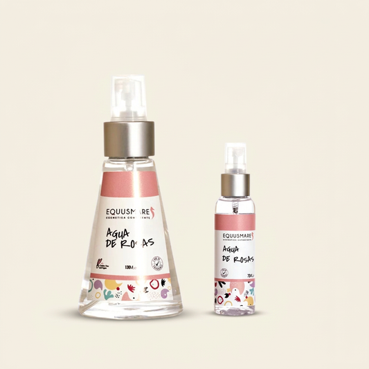 Agua de rosas Hidratante Facial con fondo marfil