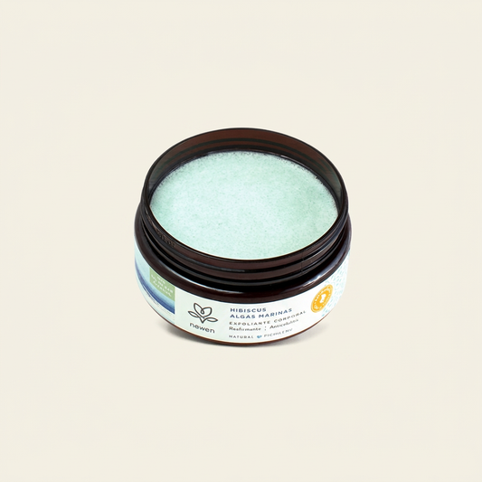 Exfoliante Hibiscus y Algas Marinas con fondo marfil