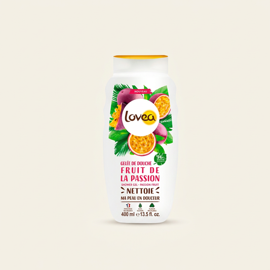 Gel de ducha Maracuyá con fondo marfil