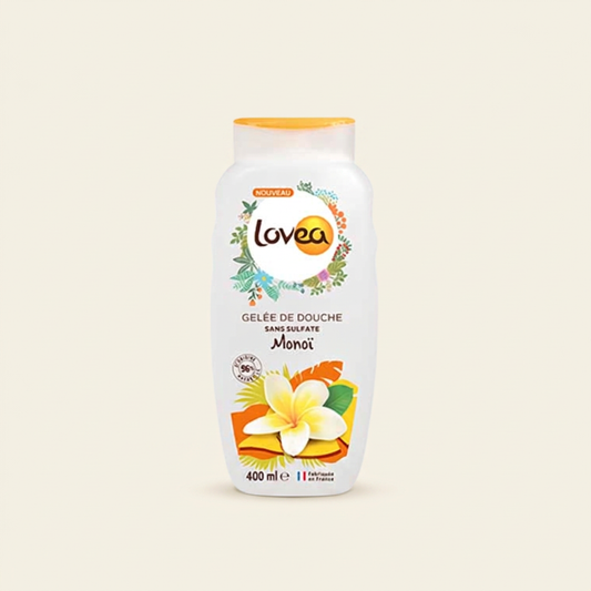 Gel de ducha Monoï con fondo marfil