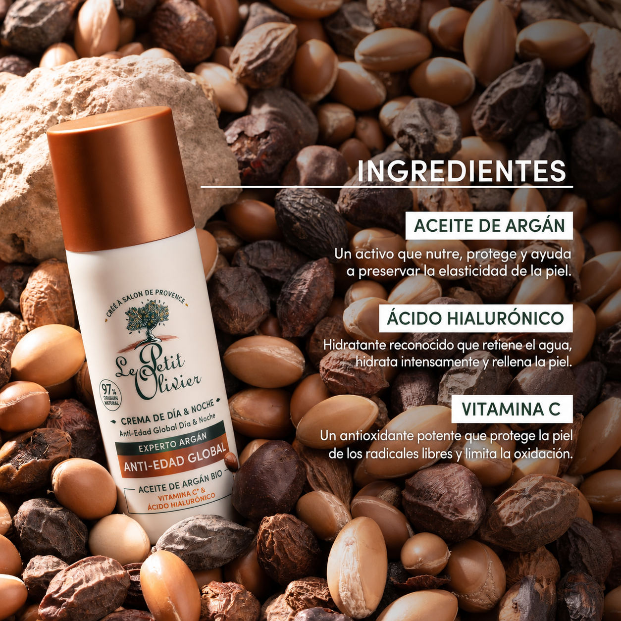 Crema Rostro Anti-Age Día/Noche con Aceite de Argán – 50 ml