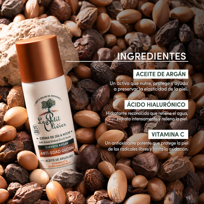 Crema Rostro Anti-Age Día/Noche con Aceite de Argán – 50 ml
