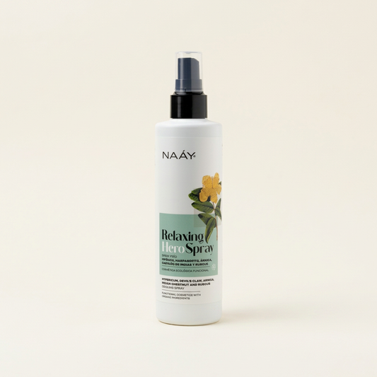 Relaxing Hero Spray con fondo marfil