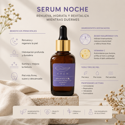 Serum Noche Ácido Hialurónico 1,5% + Vitamina C – 30 ml